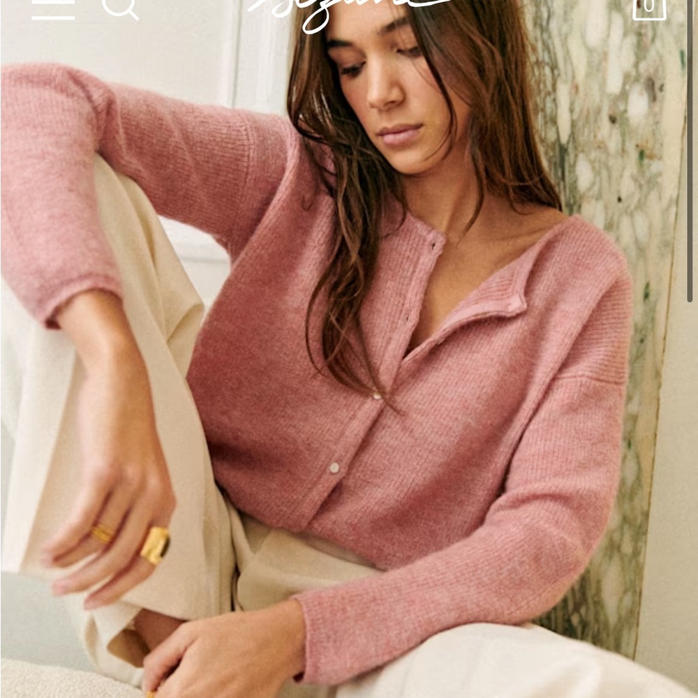 Sezane Gaspard Cardigan - rosewood